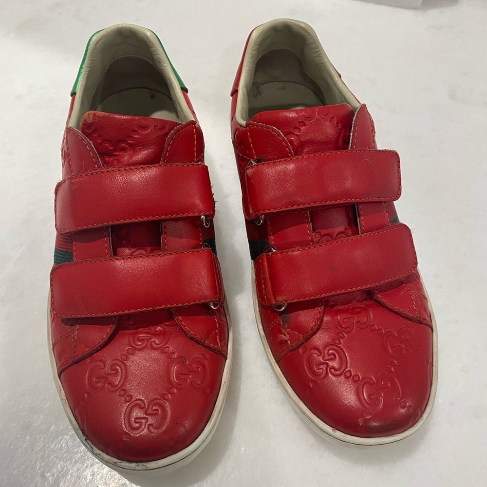 Girls Gucci red sneakers size 13.5